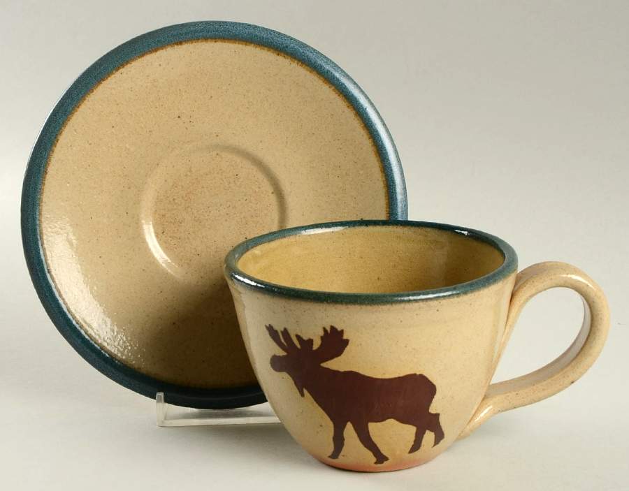 Moose Flat Cup & Saucer Set by Monroe Salt Works-1