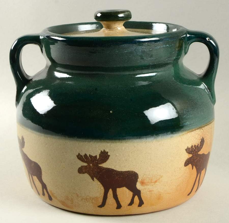 Moose Bean Pot & Lid by Monroe Salt Works-1