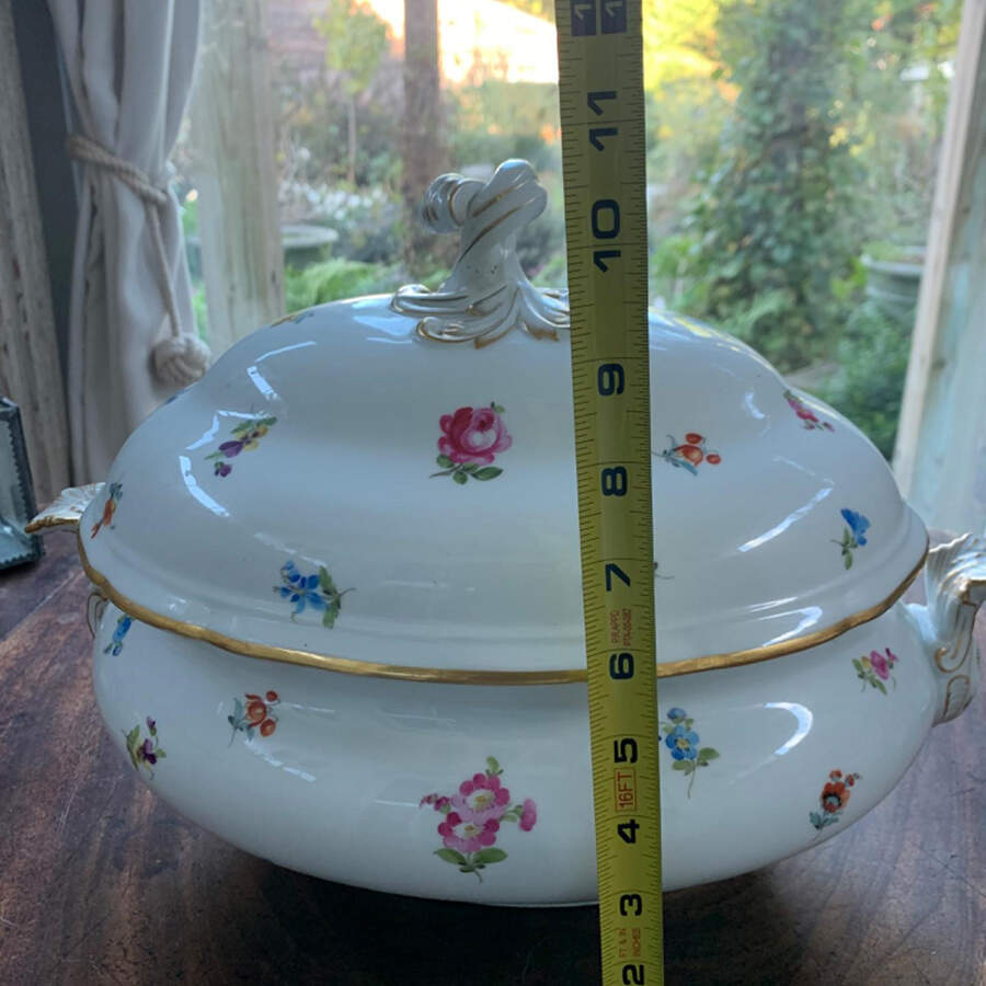 Scattered Flowers (Oval Backstamp Oval Tureen & Lid by Meissen (Germany)-1