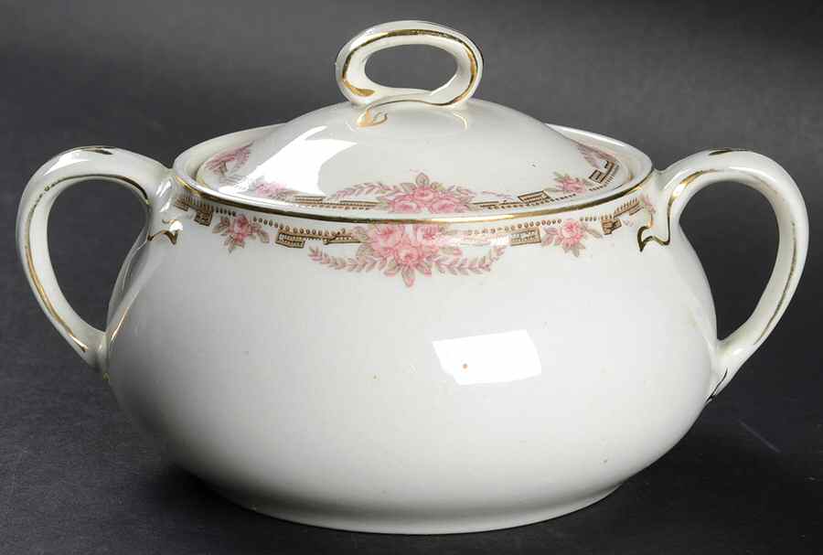 Overland Sugar Bowl & Lid by Alfred Meakin-1