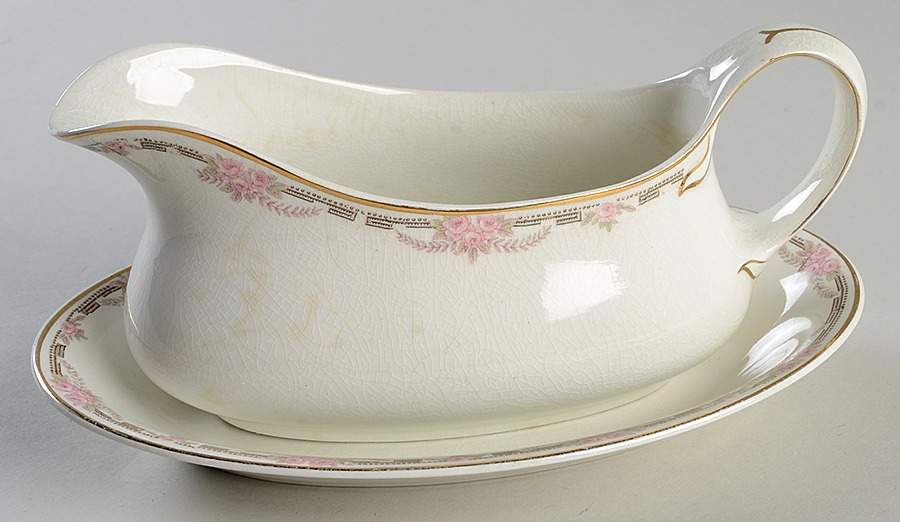 Overland Gravy Boat & Underplate/Relish by Alfred Meakin-1