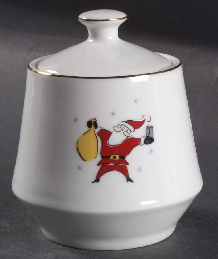 Merry Christmas Sugar Bowl & Lid by Merry Brite (China)-1