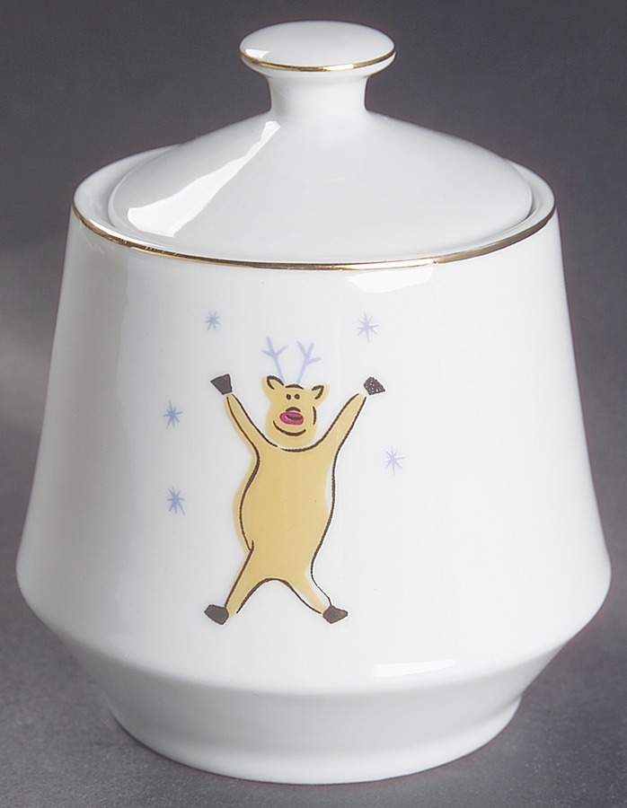 Merry Christmas Sugar Bowl & Lid by Merry Brite (China)-1