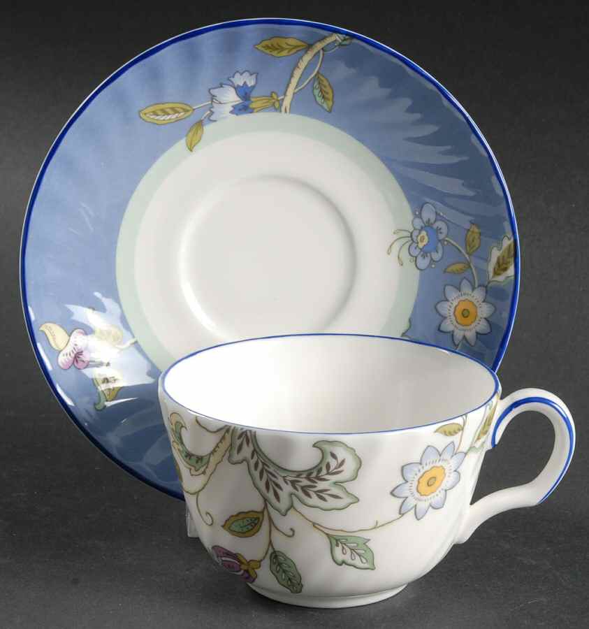 Haddon Rise Flat Cup & Saucer Set by Minton-1