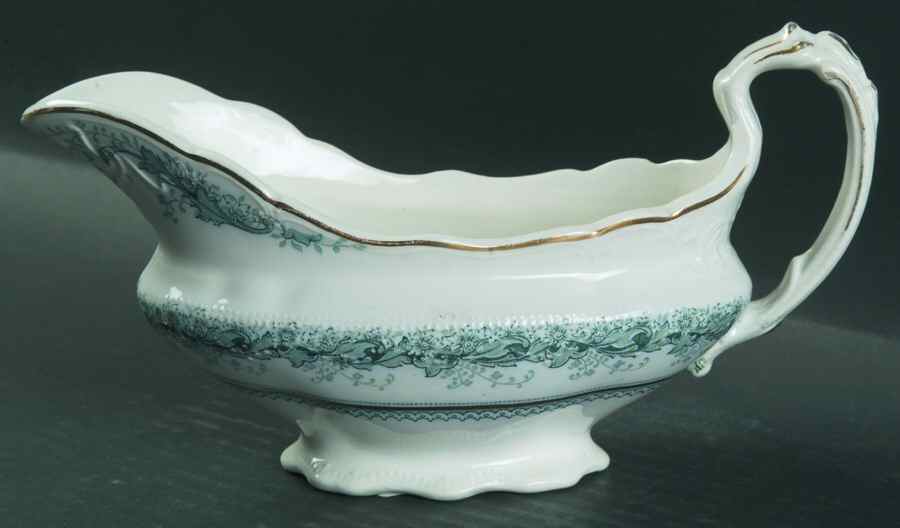 Chaplet Blue Green (Scalloped) Gravy Boat by J & G Meakin-1