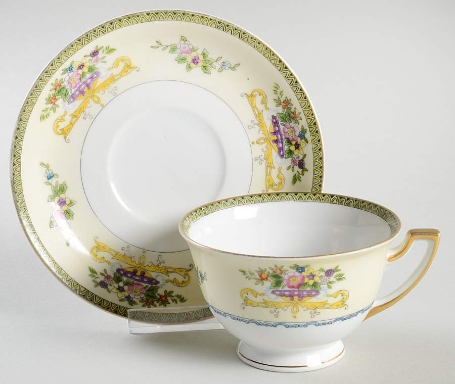 Adams Footed Cup & Saucer Set by Meito-1