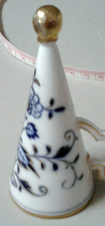 Blue Onion (Gold Trim Accent) Candle Snuffer by Meissen (Germany)-1
