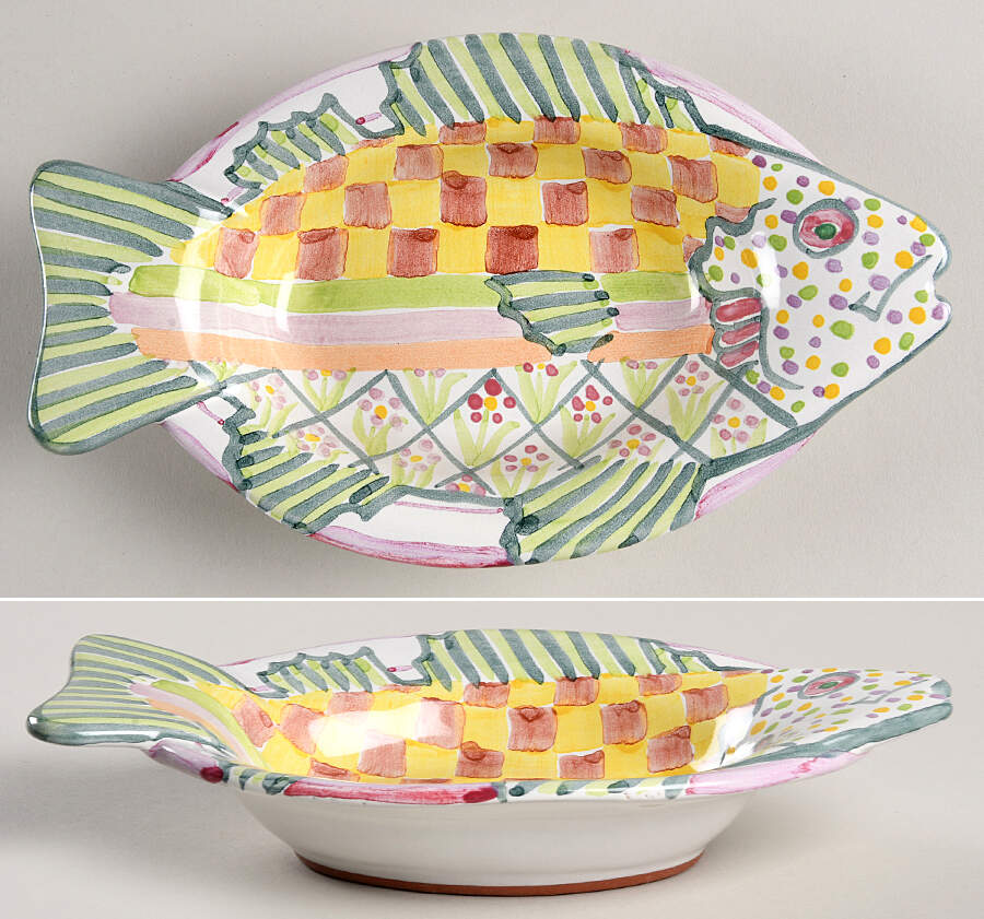Fish Story Salad Plate by MacKenzie-Childs-1