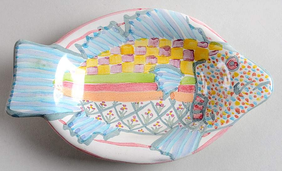 Fish Story Salad Plate by MacKenzie-Childs-1