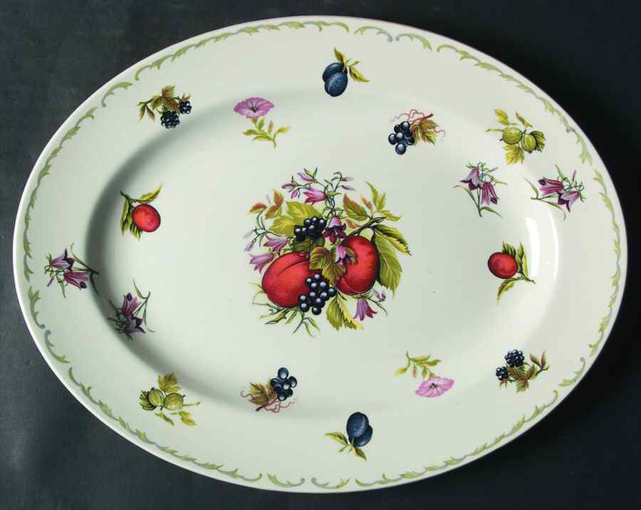 Burgundy 12" Oval Serving Platter by Myott Staffordshire-1