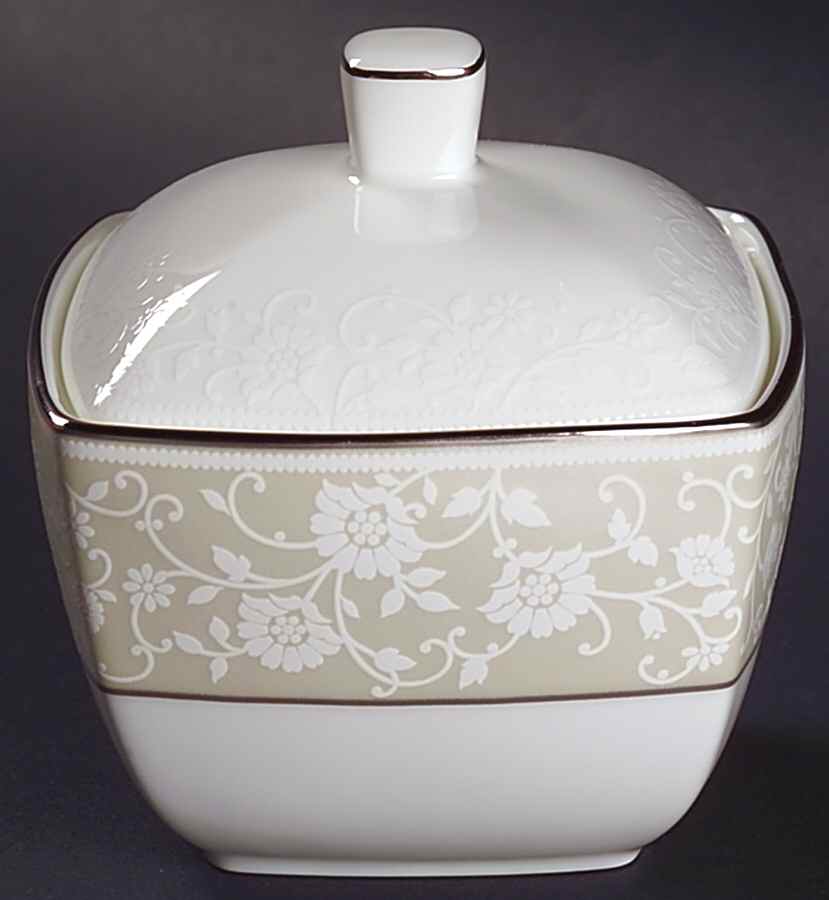 Venetian Lace Sugar Bowl & Lid by Mikasa-1