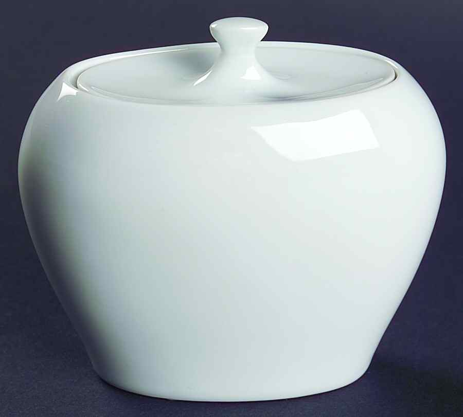Bright White Sugar Bowl & Lid by Mikasa-1