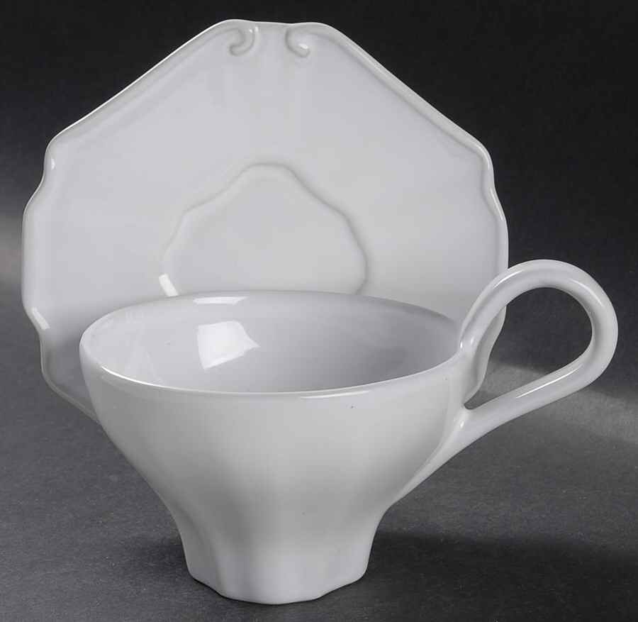 Tyler Florence Chef's White Flat Cup & Saucer Set by Mikasa-1