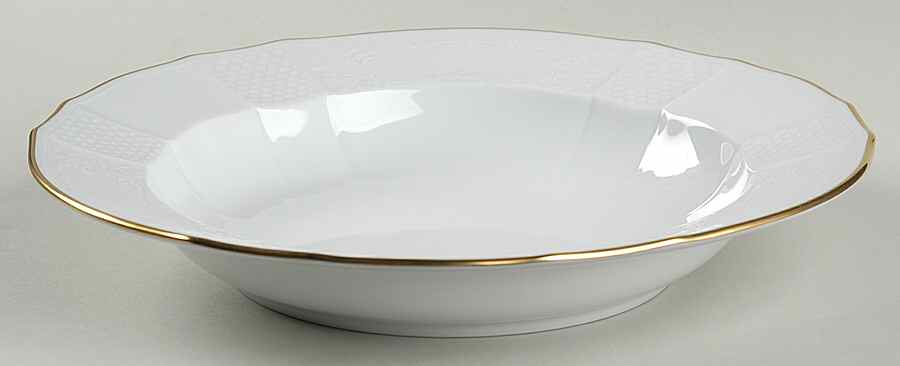 Golden Solitude Large Rim Soup Bowl by Mottahedeh-1