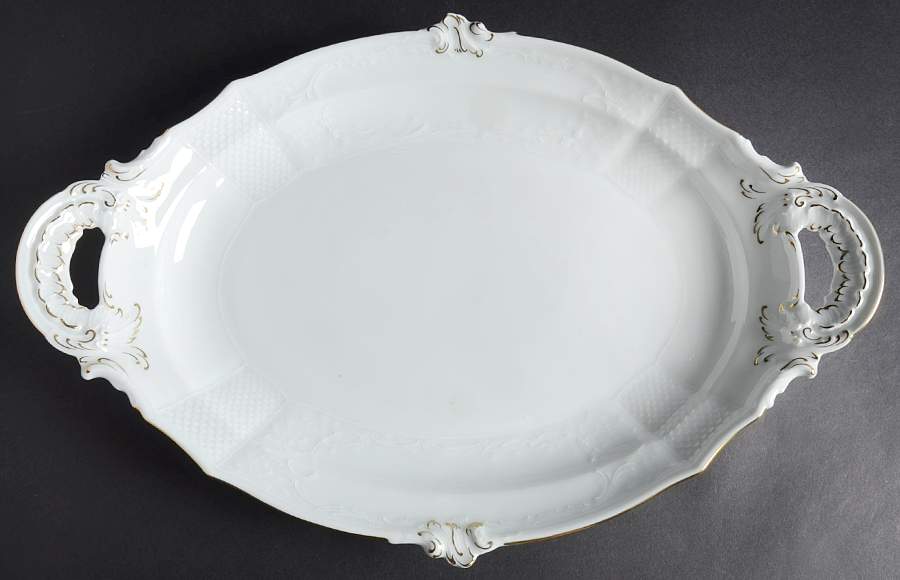 Golden Solitude 16" Oval Serving Platter by Mottahedeh-1