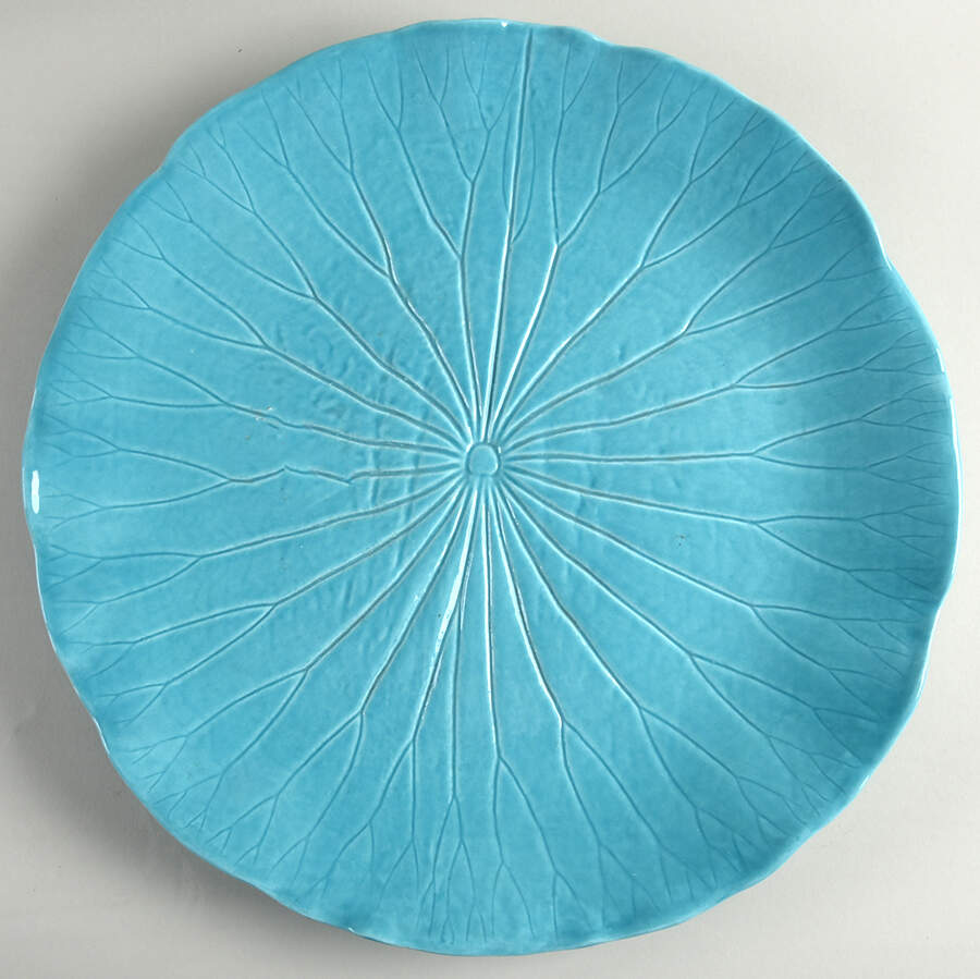 Lotus Sky Blue 16" Chop Plate (Round Platter) by Metlox - Poppytrail - Vernon-1