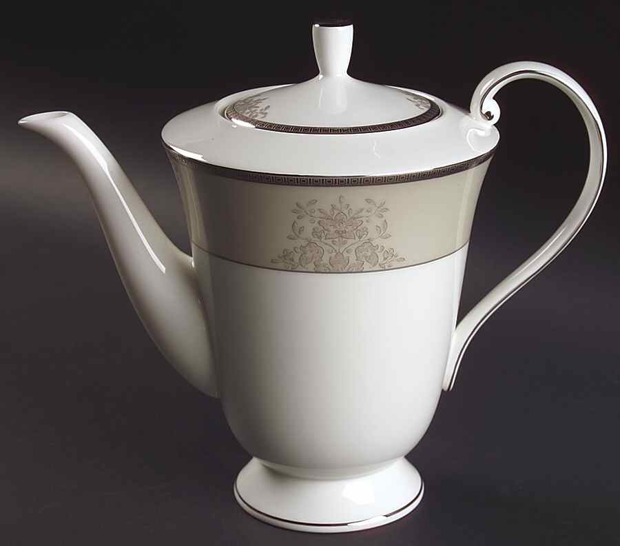 Floral Elegance Platinum Coffee Pot & Lid by Mikasa-1