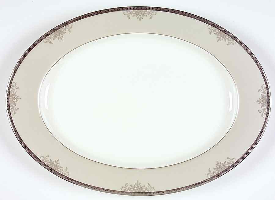 Floral Elegance Platinum 14" Oval Serving Platter by Mikasa-1
