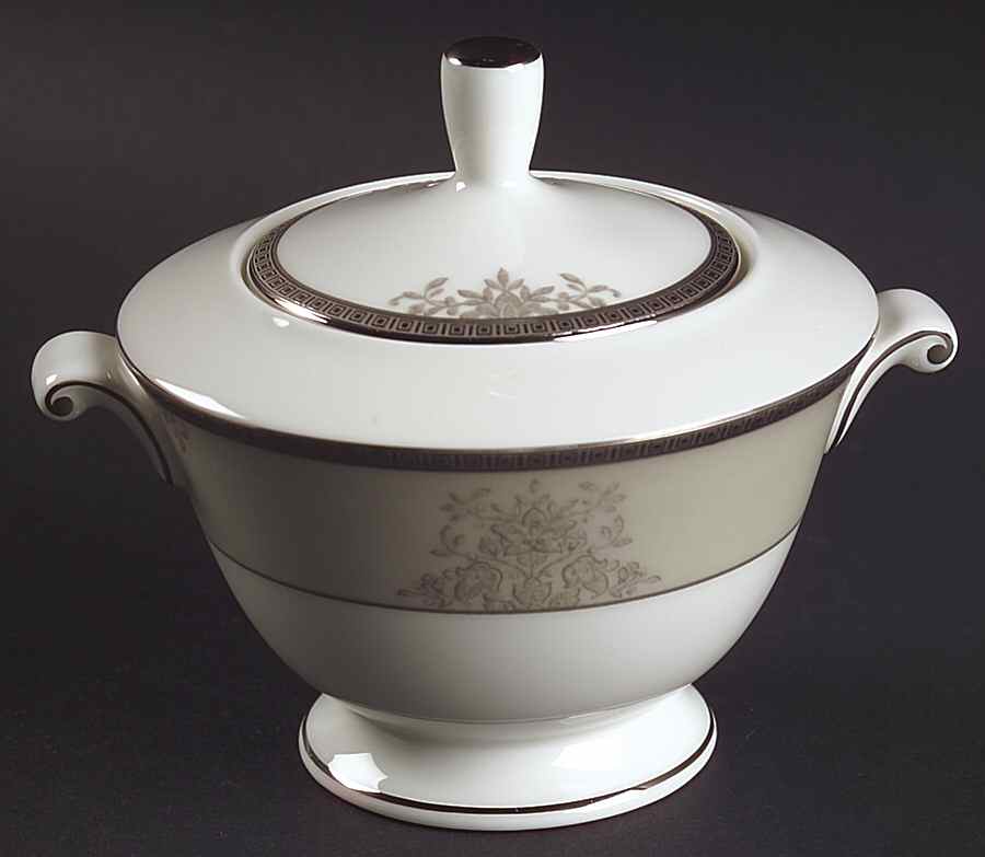 Floral Elegance Platinum Sugar Bowl & Lid by Mikasa-1