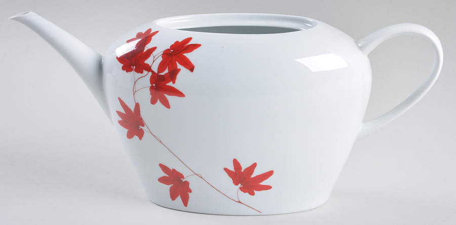 Pure Red Teapot No Lid by Mikasa-1