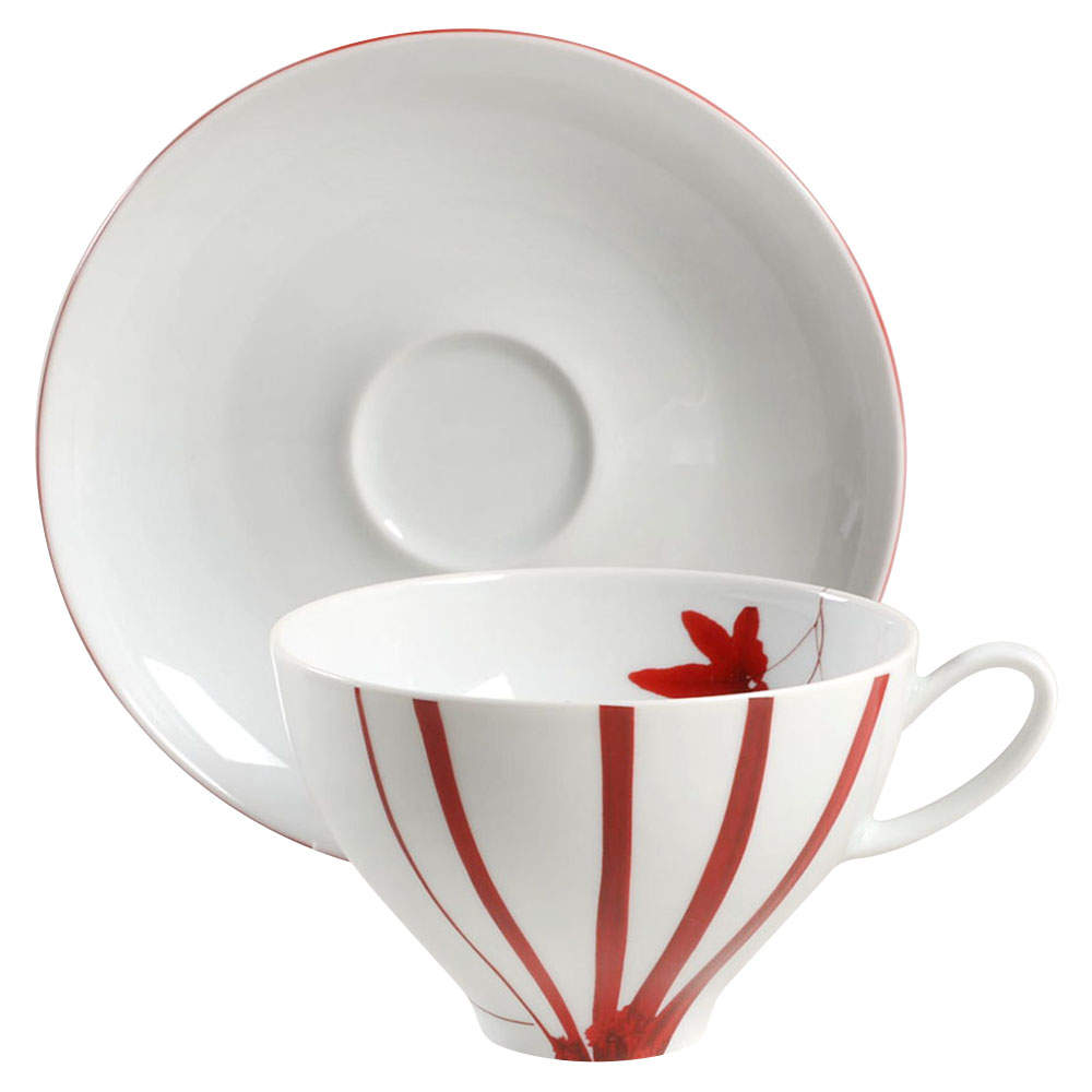 Pure Red Flat Cup & Saucer Set by Mikasa-1
