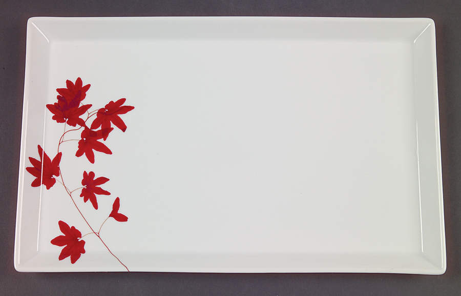 Pure Red 13" Rectangular Tray by Mikasa-1
