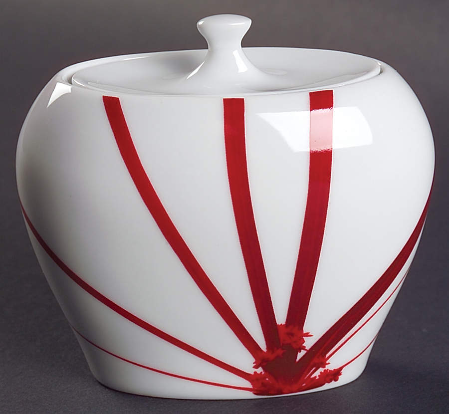 Pure Red Sugar Bowl & Lid by Mikasa-1