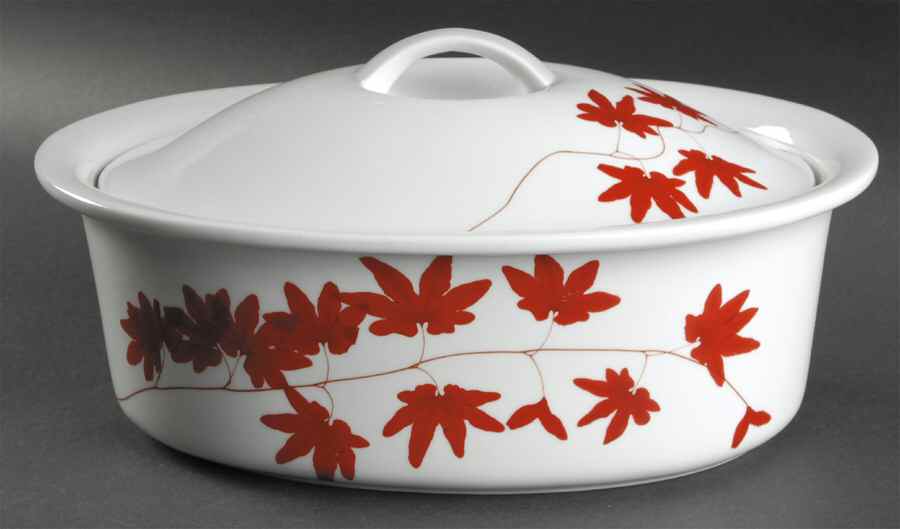 Pure Red 3 Quart Oval Covered Casserole by Mikasa-1