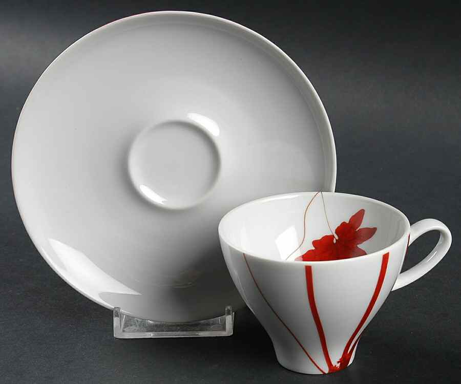 Pure Red Flat Demitasse Cup & Saucer Set by Mikasa-1