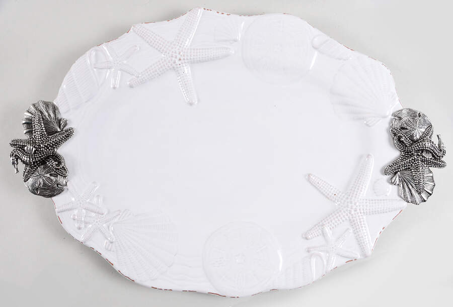 Sanibel 18" Oval Serving Platter by Mud Pie-1