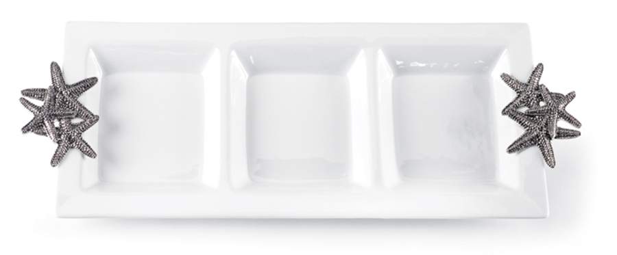 Sanibel 3 Part Rectangular Divided Server by Mud Pie-1