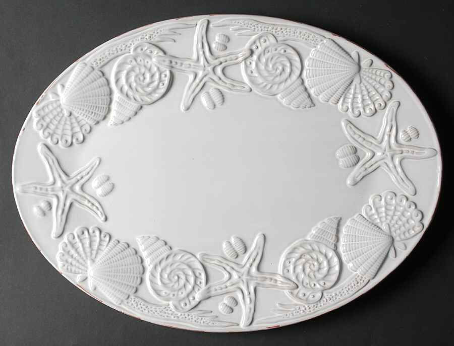 Sanibel 15" Oval Serving Platter by Mud Pie-1