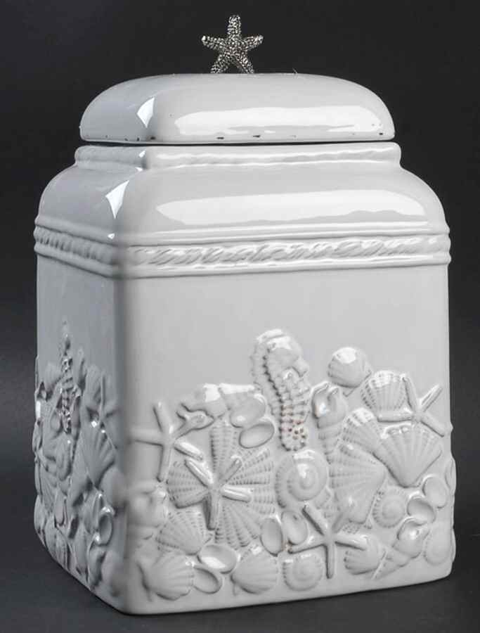 Sanibel Large Canister & Lid by Mud Pie-1