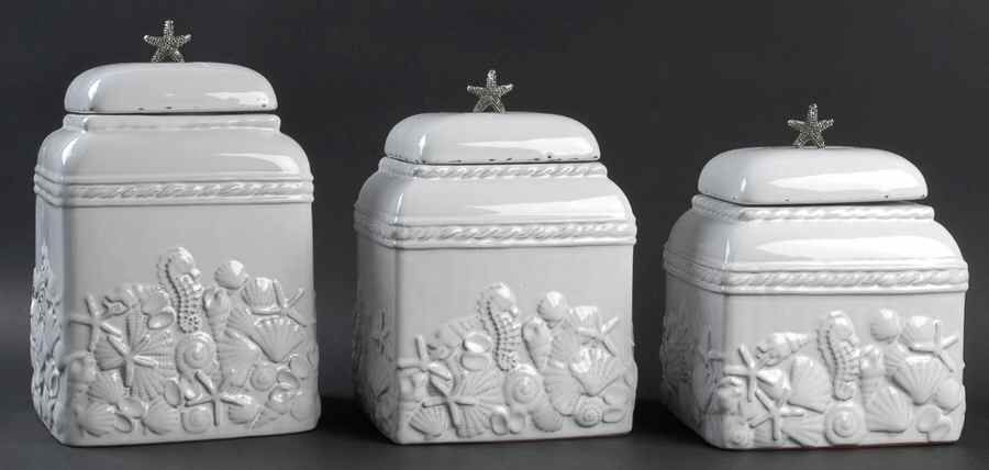 Sanibel (3 Piece) Canister Set (Box Set) by Mud Pie-1
