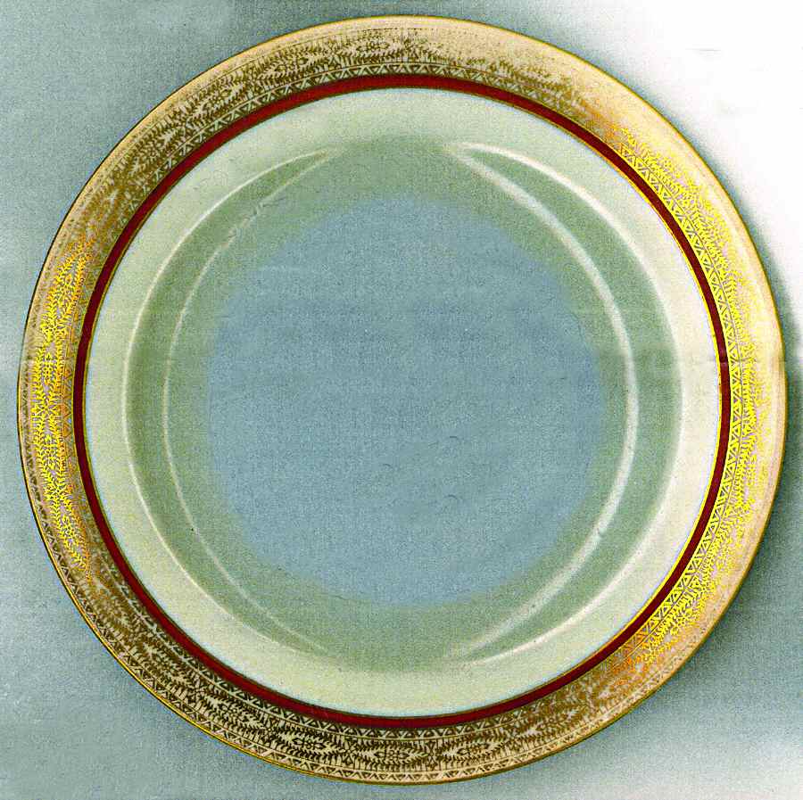 MEI121(Red Band) Bread & Butter Plate by Meito-1