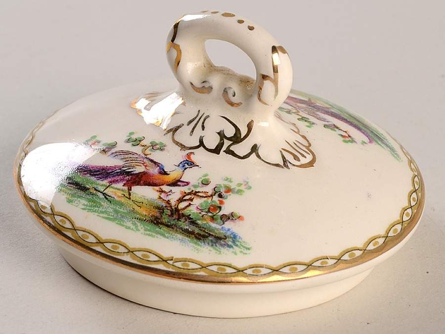 Chelsea Bird Green (No Enamel) Lid for Sugar Bowl by Myott Staffordshire-1