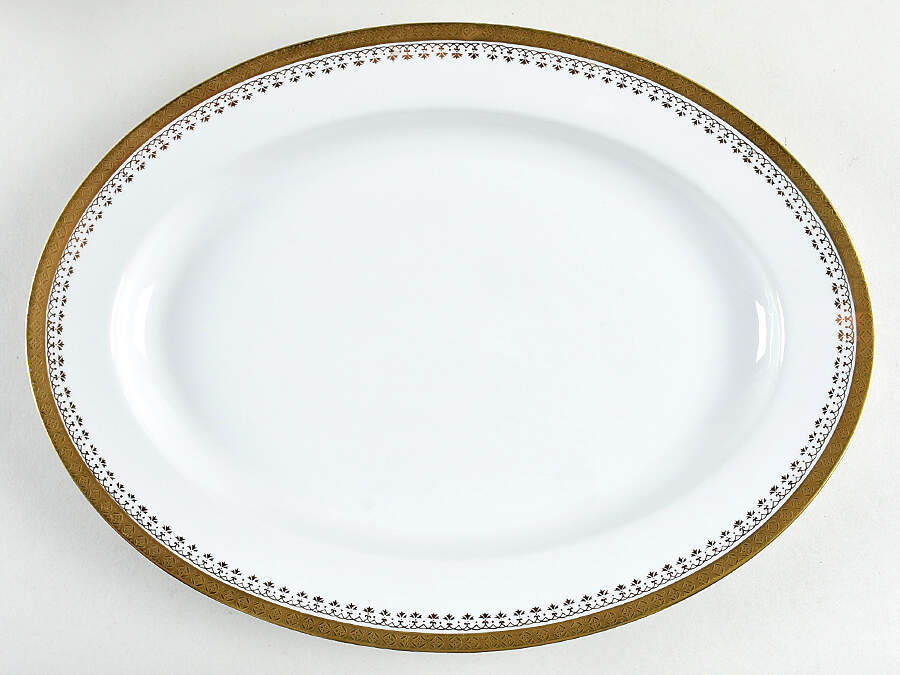 Gold Lace 14" Oval Serving Platter by Mimosa-1