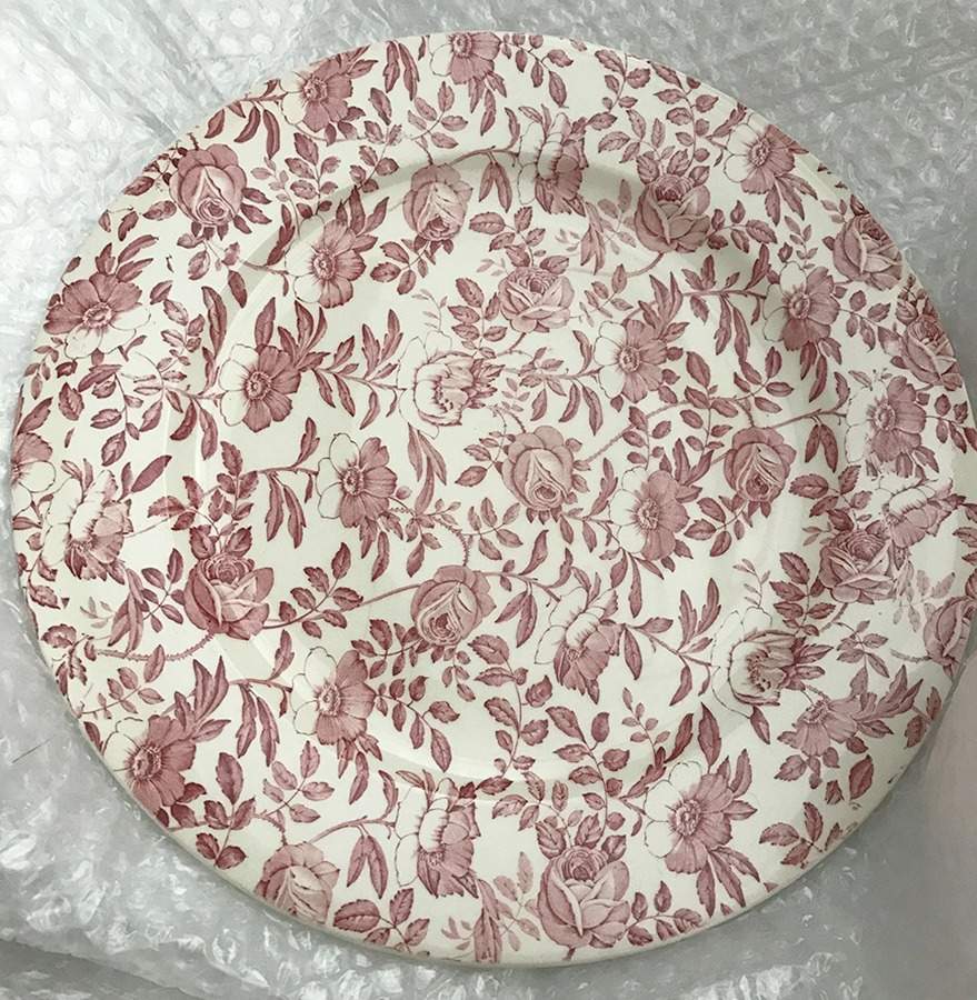 Peony & Rose (Pink) 13" Chop Plate (Round Platter) by Myott Staffordshire-1