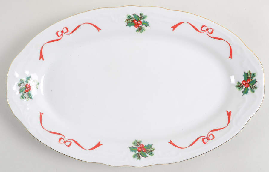 Basket of Cheer 11" Oval Serving Platter by Menuet (Poland)-1