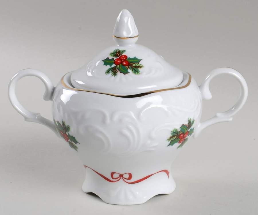 Basket of Cheer Sugar Bowl & Lid by Menuet (Poland)-1