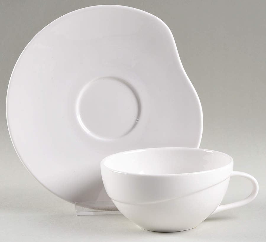 Global Cuisine White Flat Cup & Saucer Set by Mikasa-1
