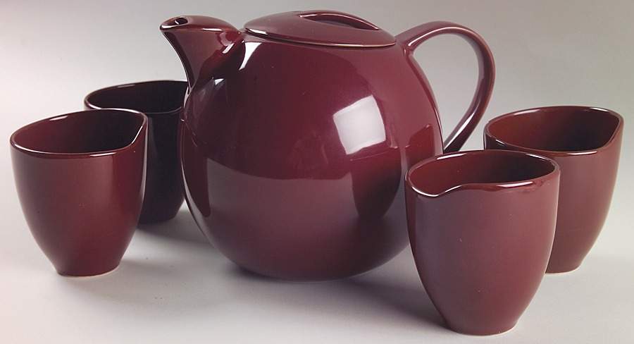 Global Cuisine Red Asian Tea Set (Teapot & 4 Cups) by Mikasa-1