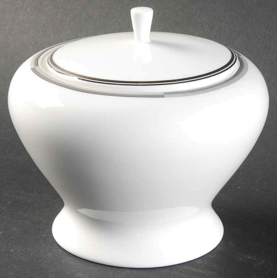 Connections Black and Platinum Sugar Bowl & Lid by Mikasa-1
