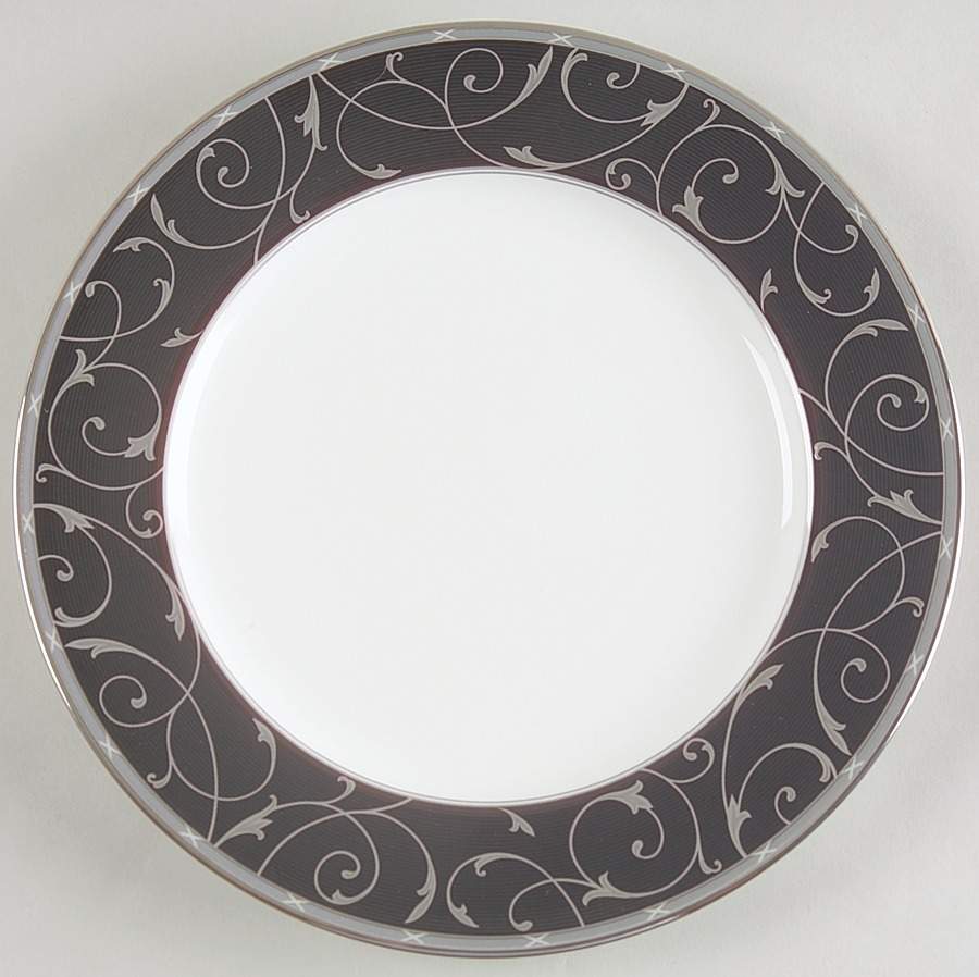 Elegant Scroll Black Salad Plate by Mikasa-1