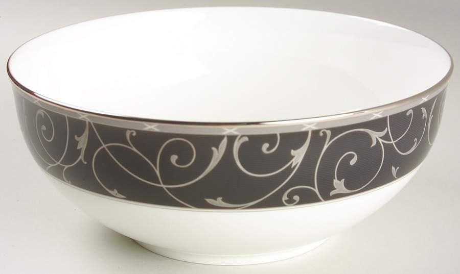 Elegant Scroll Black 8" Round Vegetable Bowl by Mikasa-1