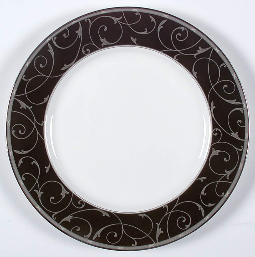 Elegant Scroll Black Dinner Plate by Mikasa-1