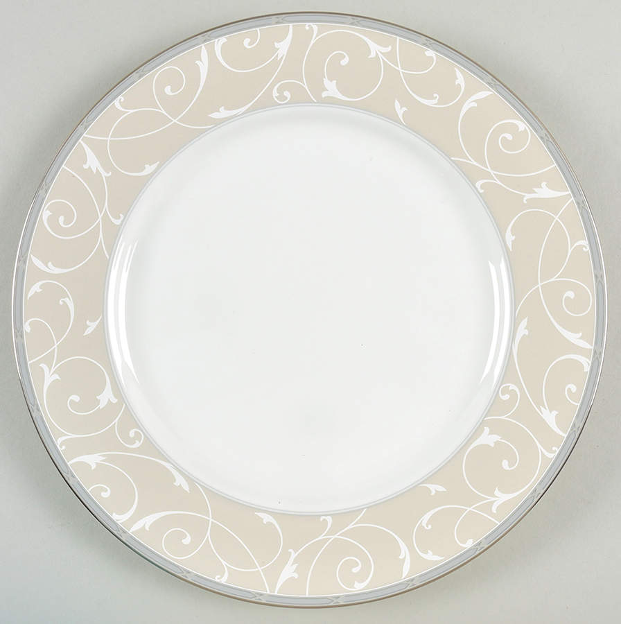 Elegant Scroll Pearl Dinner Plate by Mikasa-1