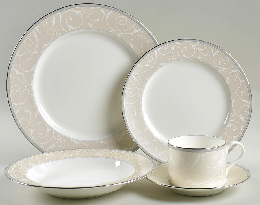Elegant Scroll Pearl 5 Piece Place Setting by Mikasa-1