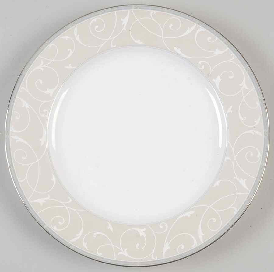 Elegant Scroll Pearl Salad Plate by Mikasa-1