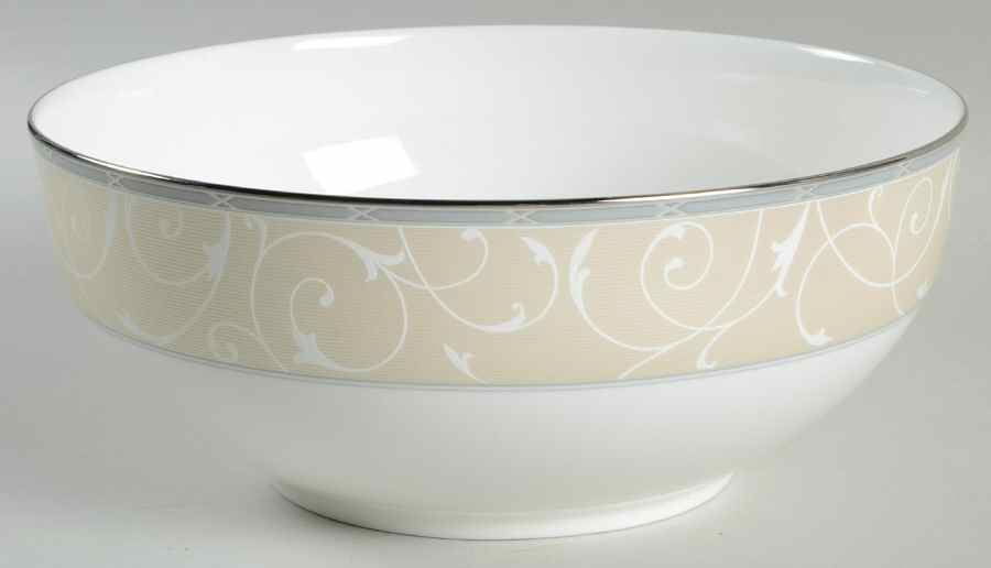 Elegant Scroll Pearl 10" Round Vegetable Bowl by Mikasa-1